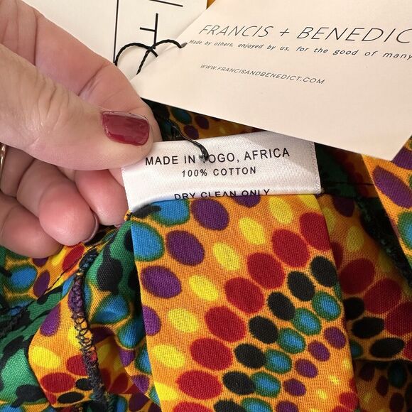 Francis + Benedict African Skirt Small Colorful Pinwheel Zipper Circles NEW - Picture 10 of 10